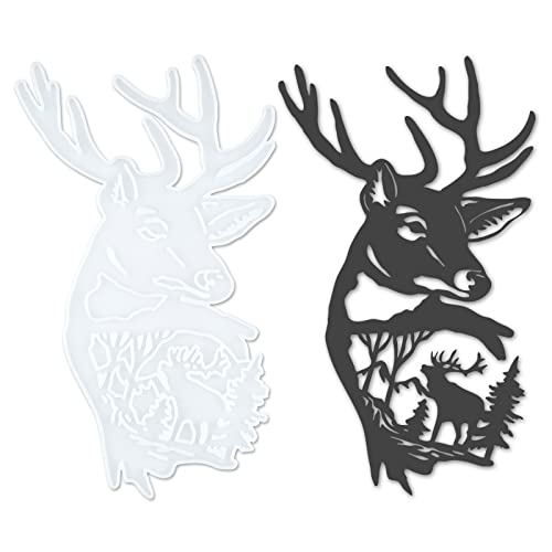 Deer Wall Decor Resin Silicone Mold, Deer Antlers Head Epoxy Casting Mold for Wall Hanging Mount Decor, DIY Door Wall Art Home Party Unique Decoration
