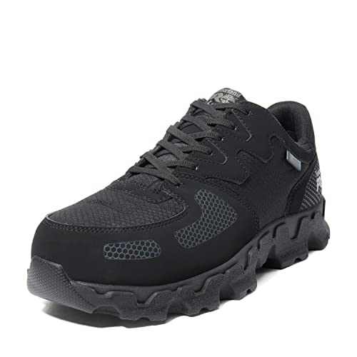 Timberland PRO Men's Powertrain Alloy Safety Toe Static Dissipative Athletic Industrial Work Shoe, Black Ripstop Nylon-2024 New, 9M
