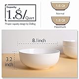 DELLING 8" Large Salad Serving Bowls Set, 1.8Qt/60 Oz Soup Bowls Tart Pan, 9.5 inch Quiche Pan, Ceramic Quiche Baking Dish Pan