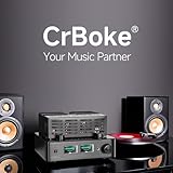 CrBoke Tube Amplifier, Tube Amplifier Home Audio, Stereo Vacuum Tube Amplifier, with Bluetooth 5.0, Treble Bass Control, Subwoofer Output, Headphone Output, with Record Player Phono Preamp and USB DAC