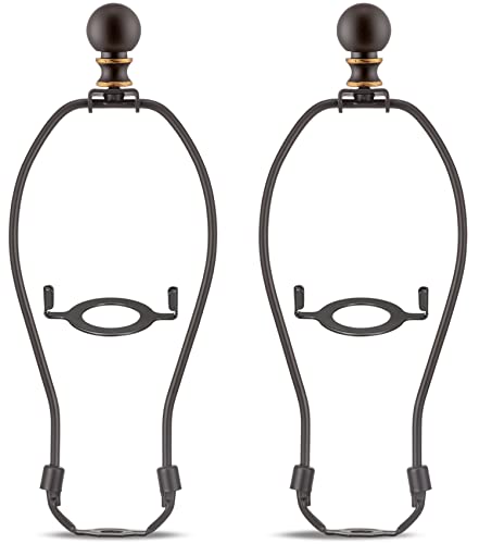 Bronze Uno Lamp Finial Set - 8 Inch, 2 Lamp Shade Holders, Standard Saddle Adapter, Fitter for Table & Floor Lamps