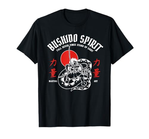 Bushido spirit. Samurai fights a great dragon, martial arts T-Shirt