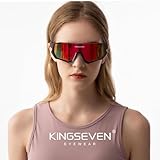 KINGSEVEN Polarized Cycling Sunglasses Men Sports Sunglasses Mtb Bicycle Glasses UV400 ProtectionLS910-C06 Black Red Red