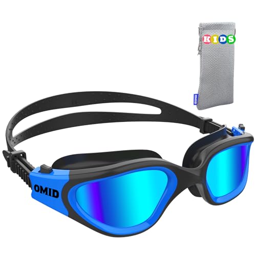 OMID Kids Swim Goggles, P2mini Polarized Swimming Goggles Comfortable for Age 6-14