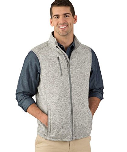 Charles River Apparel Men's Pacific Sweater Fleece Vest, Light Grey Heather, S