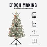 3D Splicing Holographic Display Fan 22'' 3 Pcs with Stand Set 3D Hologram Fan Led Projector Christmas Tree, with WiFi & Bluetooth, App and Remote Control, for Halloween Party Events Hologram Light