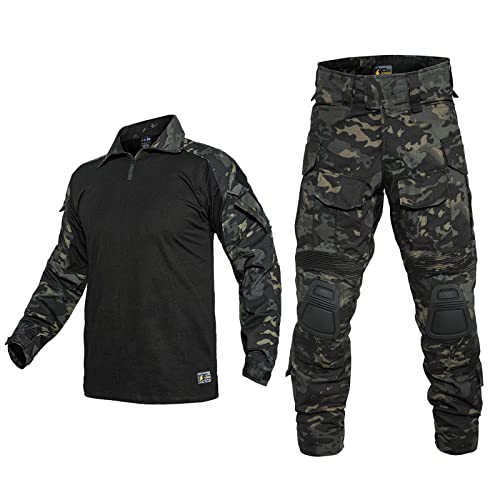 YEVHEV G3 Combat Suit Military Apparel Set Tactical Camouflage Clothing Hunting Uniform Paintball Gear with Knee Pads for Men