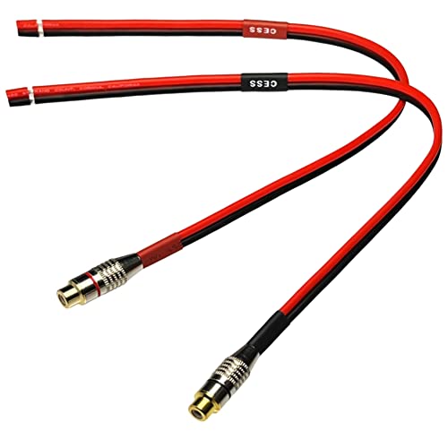 CNCESS CESS-063-1f Silicone Speaker Wire 14 AWG with Phono RCA Female Jack, 2 Channels (1 Foot)
