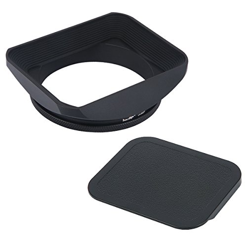 Haoge 62mm Square Metal Screw-in Mount Lens Hood Shade with Cap for 62mm Canon Nikon Sony Leica Leitz Carl Zeiss Voigtlander Nikkor Panasonic Fujifilm Olympus Lens and Other 62mm Filter Thread Lens