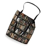 Cute Ghosts Embroidery Library Flowers Bookshelves Bookish Tote Bag