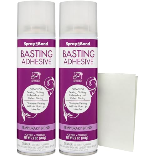 SpraynBond Quilt Basting Adhesive Spray Bundle,14.4oz Repositionable Adhesive Spray with a HeatnBond Lite Sewable Adhesive Sheet - for Sewing, Quilting, Appliqué, and Crafting Projects