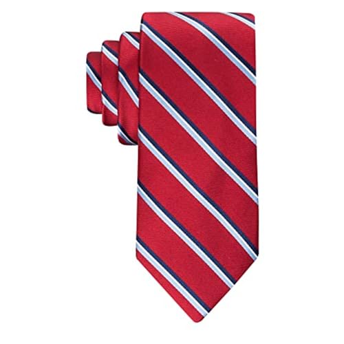 Tommy Hilfiger Men's Stripe Tie, Red, One Size