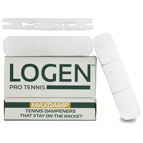 LOGEN Tennis Dampener – Stays on The Racket – 3 Pack Tennis Racket Dampener – Tennis Shock Absorber/Tennis Vibration Dampener – Elbow Pain Relief Tennis Dampener for Racket String (Glass)