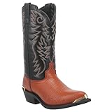 Laredo mens Atlanta Croc Pointed Toe Cowboy western boots, Antique Peanut, 12 US