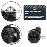 Zoofen Luggage Wheels Replacement 4 pcs Suitcase Replacement Wheels Wear-Resistant Spinner Wheels for Most Suitcase Repair（ZLN-2，Black