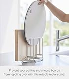 Yamazaki Home Tower Cutting Board Holder Storage Stand For Round And Rectangular Chopping Boards - Steel