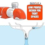 SEAFLO 14A Series 12V 1100 GPH Automatic Low Profile Water Sensing Bilge Pump | Compact Design, Check Valves, 360° Discharge, and 4-Year Warranty