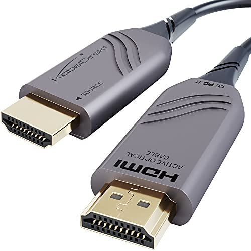8K HDMI 2.1 Cable Certified – 30ft – Optical HDMI Cable, Certified with 0% Signal Loss (8K@60Hz, Ultra High Speed, Fiber Optic Cord Officially Licensed, Lossless Transmission) – by CableDirect