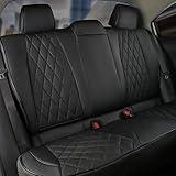 EKR Custom Fit CHR Seat Covers for Select Toyota CHR 2018 2019 2020 2021 2022 Full Set - Leather (Black)