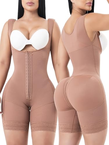 Sonryse PP-211 Tummy Tuck Compression Garment for Women Fajas Colombianas Reductoras y Moldeadoras Stage 2 Faja Mocha X-Large
