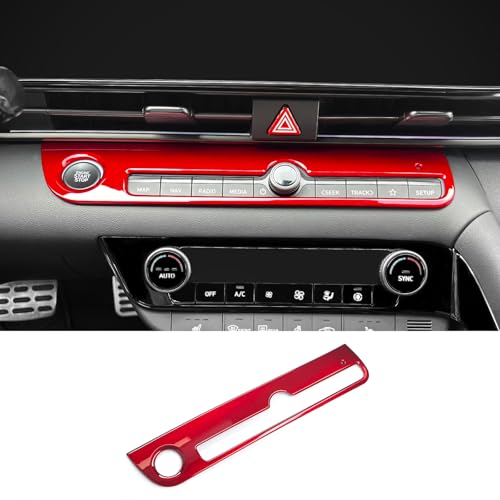 JUIVEEL Gossy Red Style One Piece Car Start Stop Button Cover Start Stop Engine Button Cover Accessories Compatible with Hyundai Elantra 2021-2025 Elantra N 2022-2025 Accessories