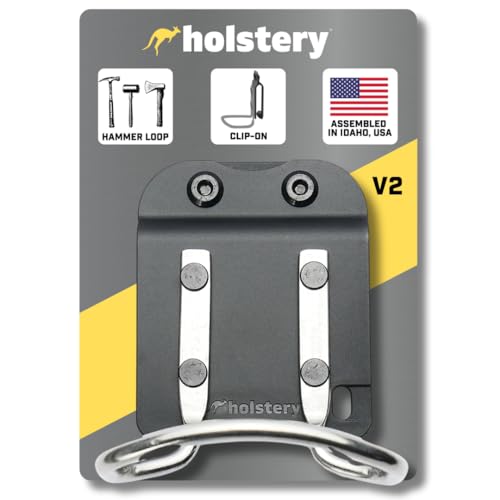 Holstery HammerMaster V2 | Hammer Holder Loop - Clip-On Tool Belt Holster Holds Hammers, Hatchet, or Mallet