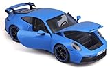 Maisto - 1/18 Scale Model Compatible with Porsche 911 GT3 2022 Die-Cast Scale Model Sports Car Miniature (Blue)