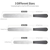 U-Taste Cake Icing Spatulas Set: Straight Decorating Frosting Knife with 6", 8", 10" Thinner Stainless Steel Blade, Flexible Smoothing Spreading Tools with Comfortable PP Handle for Cream (Black)