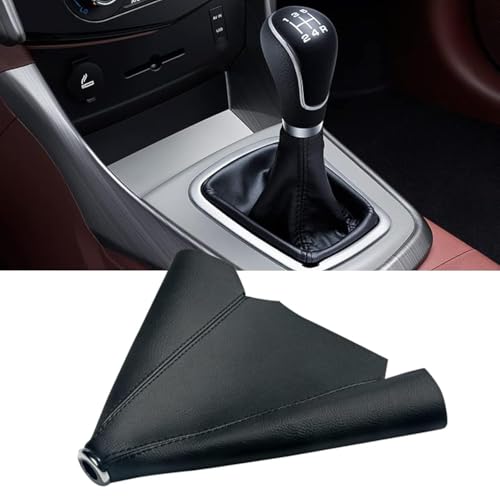 SUJADE Car Shift Knob Dust Cover,Car Gear Gaiter Shift Shifter Boot Gear Shift Knob Cover,PU Leather Manual Auto Shifter Shift Boots Cover Gear Stick Gaiter,Fit for Most Car Truck,SUV (Black)