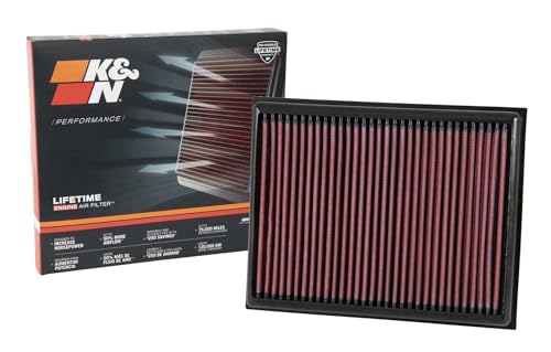 K&N High-Flow Original Lifetime Engine Air Filter: Increase Power & Accerlation, Washable, Premium, Compatible with 2015-2024 Nissan: Navara, NP300, 33-3059