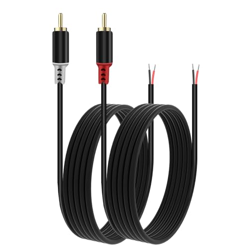 RCA to Speaker Adapter, 2 Bare Wire to RCA Plug - 9.8FT, 20AWG for Speaker Amplifier Audio Video AV Receiver TV Subwoofer
