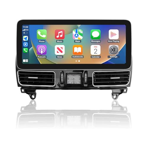 Road Top 12.3 inch Carplay Touchscreen Car Radio for Mercedes Benz ML GL W166 X166 2012-2015 Year with NTG4.5/4.7 System, Support Wireless Android Auto, Mirrorlink