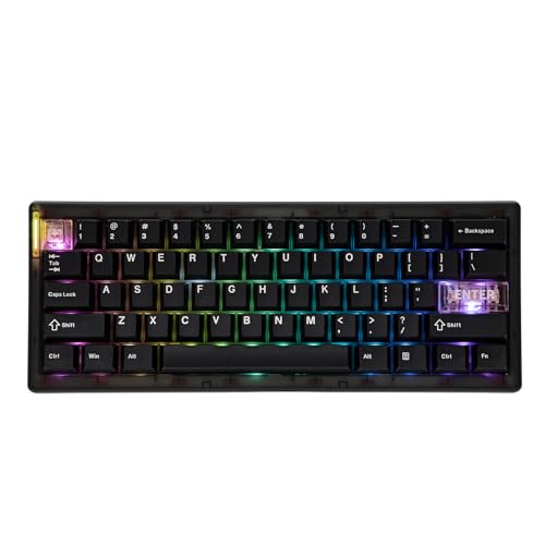 MechLands CIDOO QK61 V2 VIA Programmable 60% Compact Keyboard, USB-C/BT5.0/2.4Ghz Wireless, Hot Swappable Custom Mechanical Keyboard with Gasket Mounted, PC Plate, 3000mAh Battery for Win/Mac (Black)