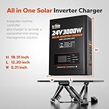 LiTime 24V 3000W All-in-One Solar Inverter Charger | 60A MPPT Solar Controller | Pure Sine Wave Output | Uninterrupted Power Supply | RS485 Communication | Home Energy Storage, Off-Grid Solar System