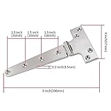 Laorde 316 Stainless Steel T Hinges Marine Grade 8'' x 4" Heavy Duty Boat Hatch Hinge (196 mm X 97 mm) 4 Pack Casting Cabinet Hardware Door Hinge with Screws