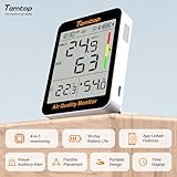 Temtop Smart Air Quality Monitor - Indoor Air Quality Meter with PM2.5, AQI, Temperature, and Humidity Detector for Home, Office, or School, App Connectivity, 60-Day Battery Life