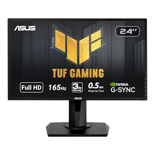 ASUS VG248QG 24" G-SYNC Gaming Monitor 165Hz 1080p 0.5ms Eye Care with DP HDMI DVI,Black