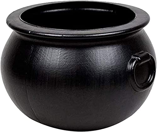 PMU 18 Inch Black Cauldron Kettle, Black Plastic Witch Cauldron Kettle, Halloween Party Decorations, Indoor & Outdoor Decorations, Party Favor Decoration (1/Pkg)