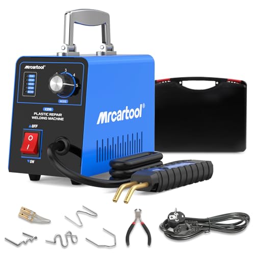 Plastic Welder Kit with 600pcs Hot Staples 110V Plastic Welding Machine Car Bumper Repair Kit, 80W/65W/45W/35W/15W Adjustable Plastic Repair Welding Machine for Car Plastic Crack Repair