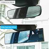 JOYTUTUS Rear View Mirror, Universal 11.81 Inch 2 Pack Panoramic Convex Rearview Mirror, Interior Clip-on Wide Angle Rear View Mirror to Reduce Blind Spot Effectively for Car SUV Trucks -Blue