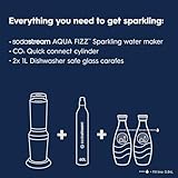 SodaStream - Aqua Fizz Sparkling Water Maker | STARTER KIT | GLASS Carbonator | CQC CO2 System | Includes 2x Elegant Glass Carafes, 1x CO2 Cylinder | Dishwasher Safe | Black