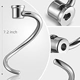 Dough Hook for KitchenAid 6QT Bowl-Lift Stand Mixers, Stainless Steel Spiral Dough Hook Attachment Fits Models KV25G0X, KP26M1X, Pro 600 Series Dishwasher Safe