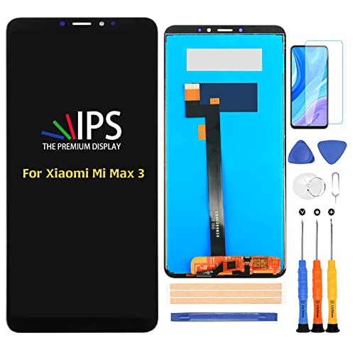 A-MIND for Xiaomi Mi Max 3 6.9 inch Screen Replacement M1810E5A LCD Display Digitizer Glass Full Assembly with Screen Protector+Repair Tool Kits (Black no Frame)