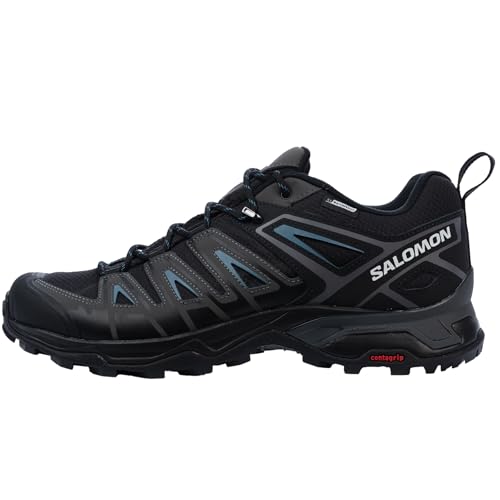 Salomon Men's X ULTRA PIONEER CLIMASALOMON™ WATERPROOF Hiking Shoes for Men, Black / Magnet / Bluesteel, 10.5