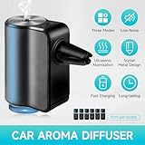 Featwell Car Air Freshener, Car Diffuser Air Freshener Three Adjustable Modes, Car Aromatherapy Machine Rechargeable, Grey