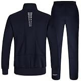 TBMPOY Men's Tracksuits Sweatsuits for Men Set Track Suits 2 Piece Casual Athletic Jogging Warm Up Full Zip Sweat Suits Navy/Grey XXL