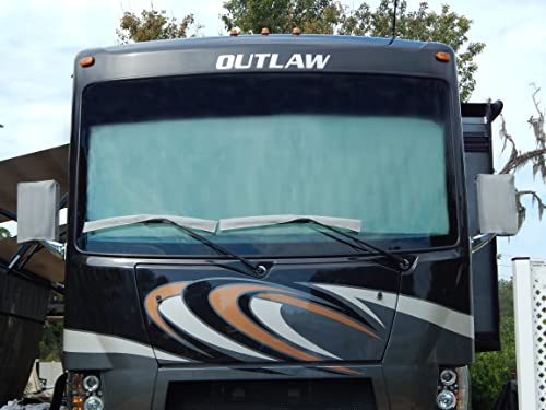 Universal Interior RV Windshield Privacy Shade for Class A RVs, RV Quick Shades, Motorhome Windshield Shade Covers, RV Windshield Shades Inside (Grey, 108" W x 46" L)