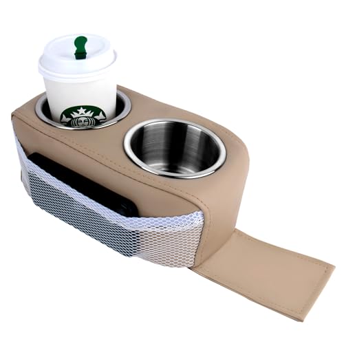 marinexplore Pontoon Cup Holder,Boat Seat Cup Holder,Double Drink Holder,Portable Cup Beverage Mobile Phone Holders for Pontoon Boat Sofa,RV Couch,Car Back Seat(Khaki)
