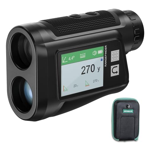 Golf Rangefinder with Slope – 6X Magnification, 1200 Yards Laser Range Finder/Hypsometer, Flag Pole Locking Vibration, Highly Accurate, LCD & Voice Function, Weatherproof Multi-Function