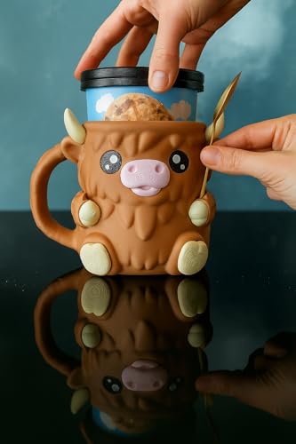Ferdinand the Highland Cow Ice Cream Pint Holder – Eco-Friendly